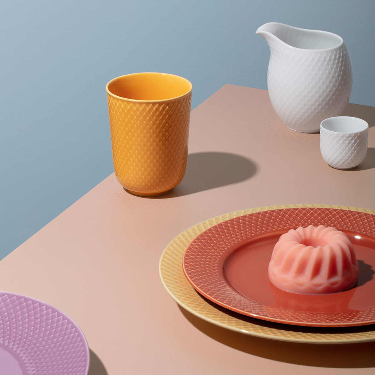 Lyngby Porcelæn - Rhombe Color Krus 33 Cl - Gul