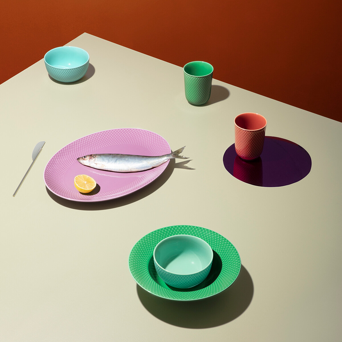 Lyngby Porcelæn - Rhombe Color Krus 33 Cl - Terrakotta