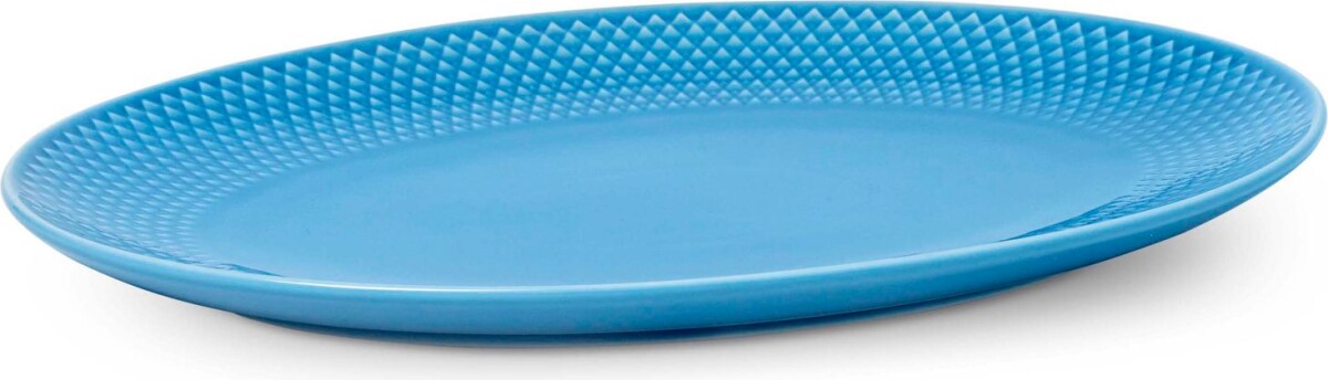 Lyngby Porcelæn - Rhombe Color Ovalt Serveringsfad 28 5X21 5 Cm - Blå