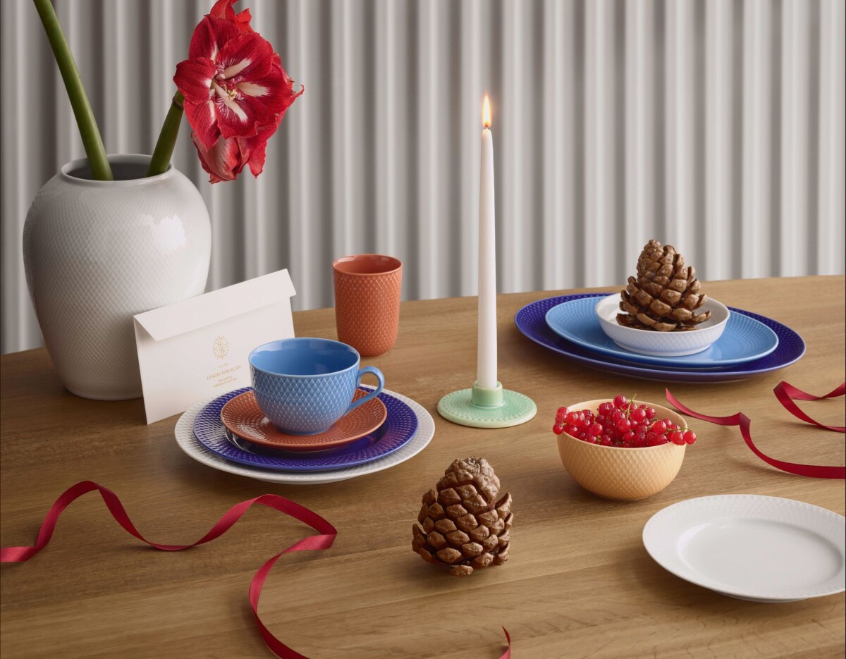 Lyngby Porcelæn - Rhombe Color Ovalt Serveringsfad 28 5X21 5 Cm - Blå