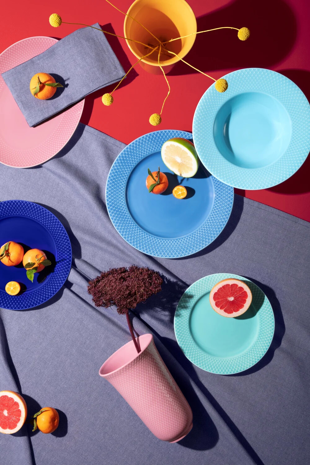 Lyngby Porcelæn - Rhombe Color Ovalt Serveringsfad 28 5X21 5 Cm - Rosa