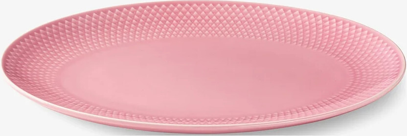 Lyngby Porcelæn - Rhombe Color Ovalt Serveringsfad 28 5X21 5 Cm - Rosa