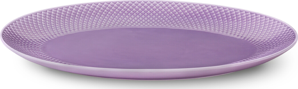 Lyngby Porcelæn - Rhombe Color Ovalt Serveringsfad 35X26 5 Cm - Lilla