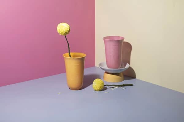 Lyngby Porcelæn - Rhombe Color Porcelænsvase 20 Cm - Rosa
