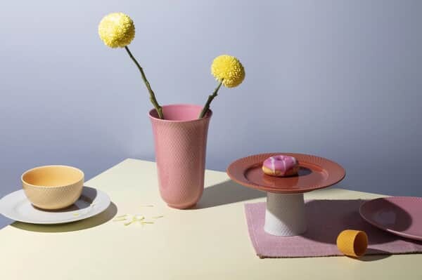 Lyngby Porcelæn - Rhombe Color Porcelænsvase 20 Cm - Rosa