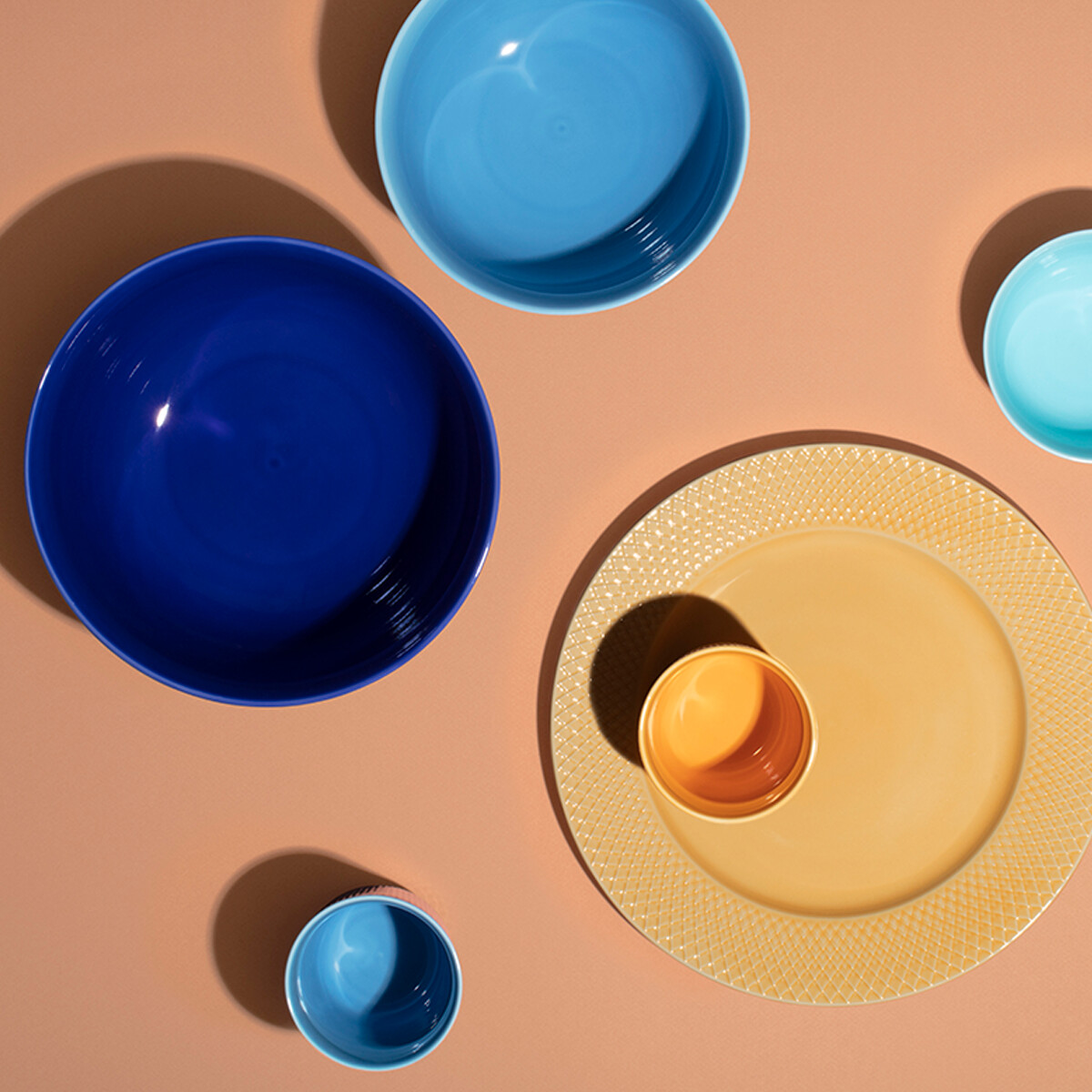 Lyngby Porcelæn - Rhombe Color Serveringsskål 17 5 Cm - Blå