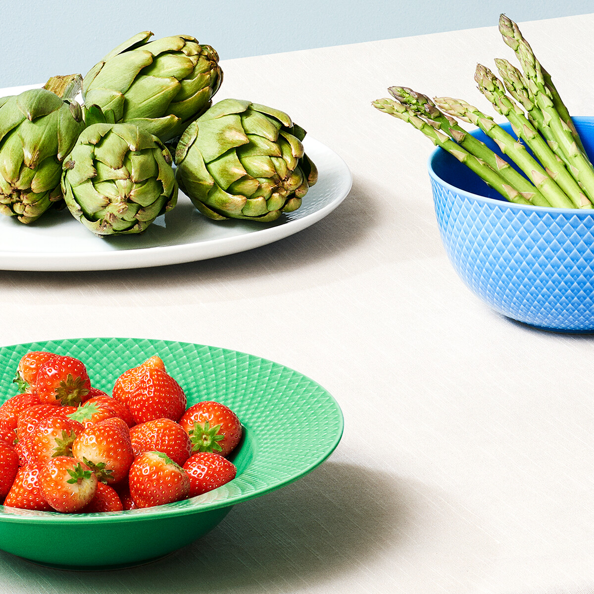 Lyngby Porcelæn - Rhombe Color Serveringsskål 17 5 Cm - Blå