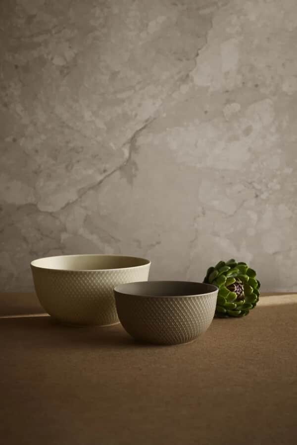 Lyngby Porcelæn - Rhombe Earth Serveringsskål 17 5 Cm - Ler