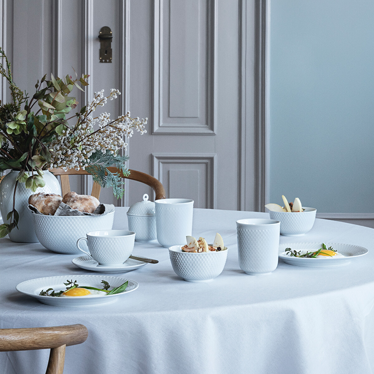 Lyngby Porcelæn - Rhombe White Vase 25Cm