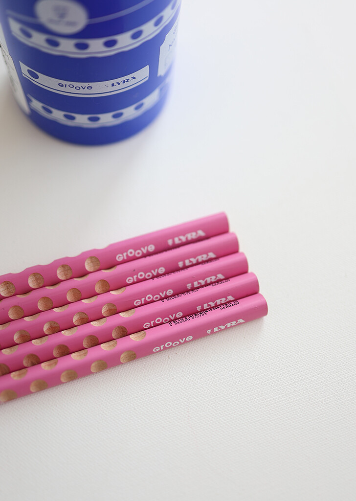 Lyra - Groove Tegneblyant - Hårdhed B - Natural Grip - Pink - 1 Stk