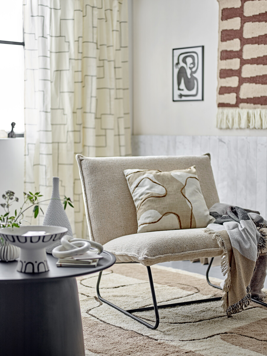 Bloomingville - Lyria Gardin - Natur - Bomuld - 115X215 Cm