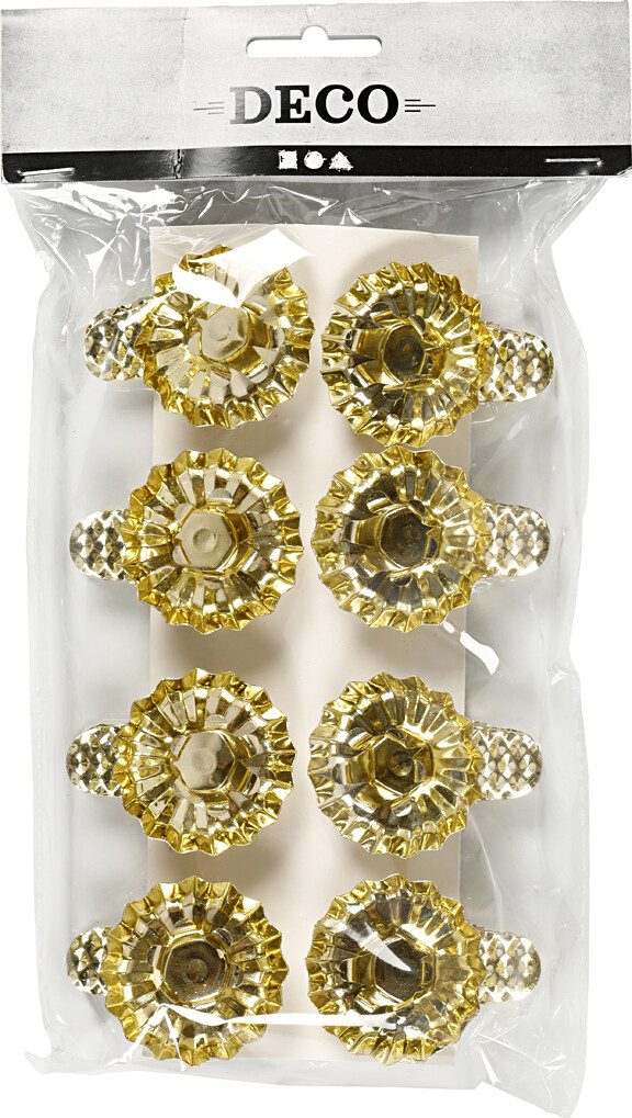 Lysclips - Ø 40 Mm - Forgyldt - 8 Stk