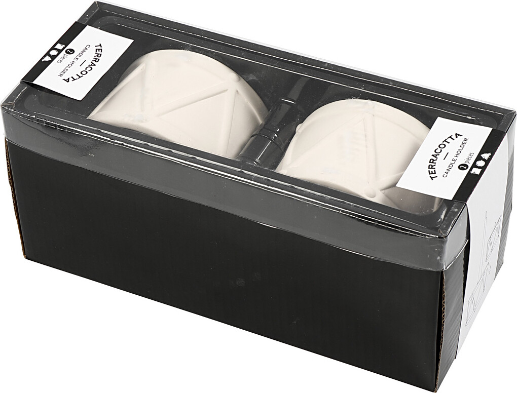 Lysestage - H 6 6 Cm - Ø 9 3 Cm - Hulstr 2 2 4 Cm - Hvid - 2 Stk