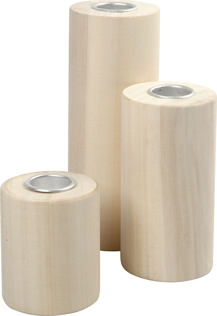 Lysestager - H 14 5 9 6 5 Cm - Hulstr 2 3 Cm - 3 Stk