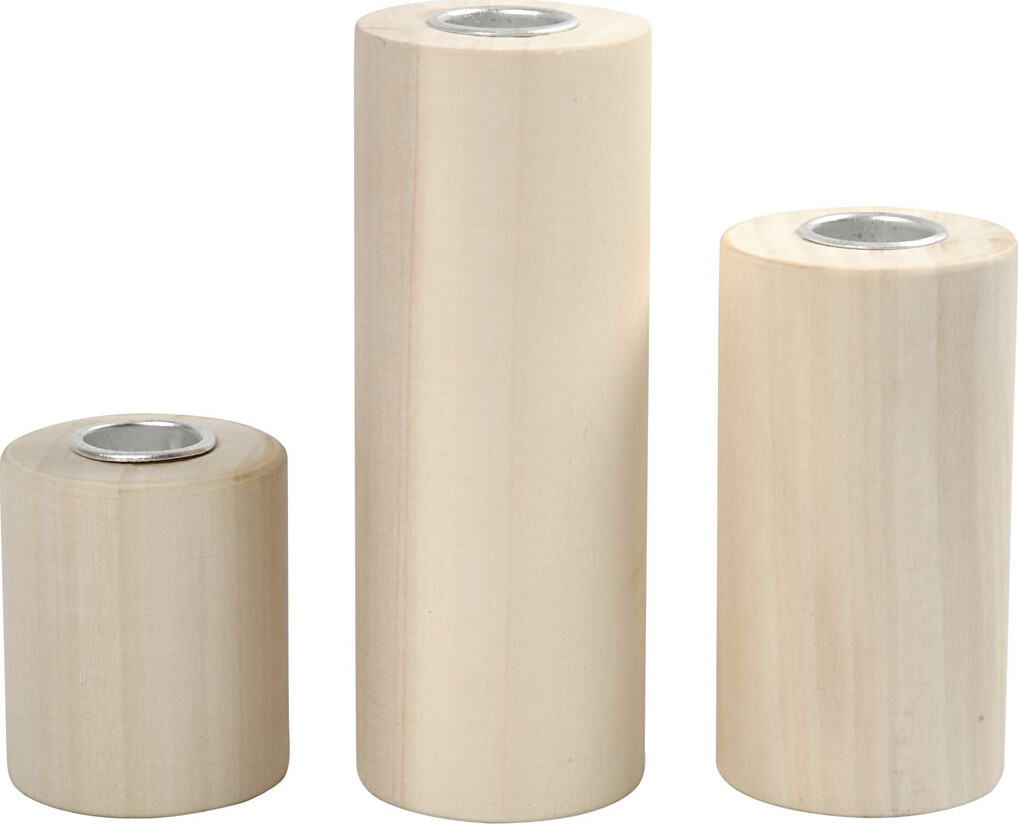 Lysestager - H 14 5 9 6 5 Cm - Hulstr 2 3 Cm - 3 Stk