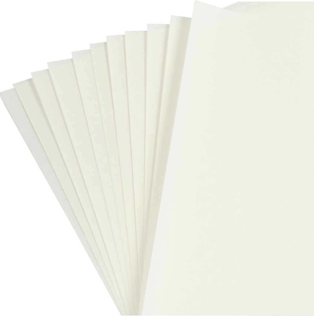 Origami Papir - Str 30X30 Cm - 80 G - Hvid - 12 Ark