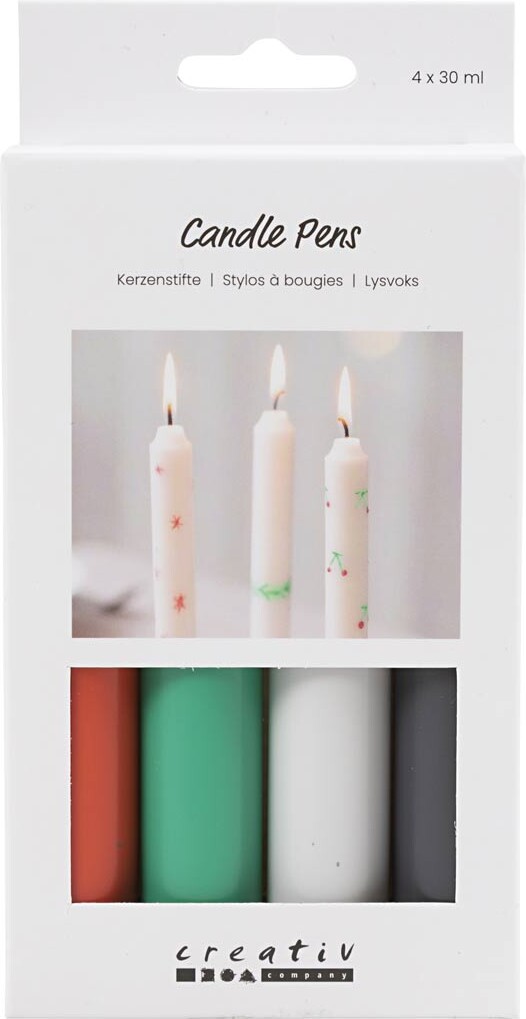 Lyspenne - Sort - Grøn - Lys Grå - Rød - 30 Ml 4 Pakker