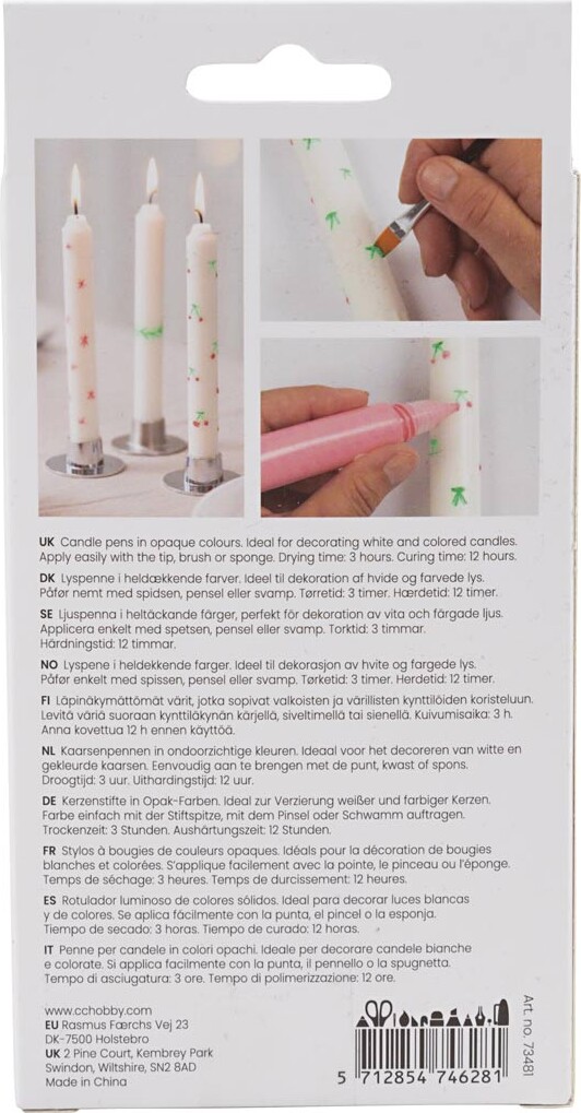 Lyspenne - Sort - Grøn - Lys Grå - Rød - 30 Ml 4 Pakker
