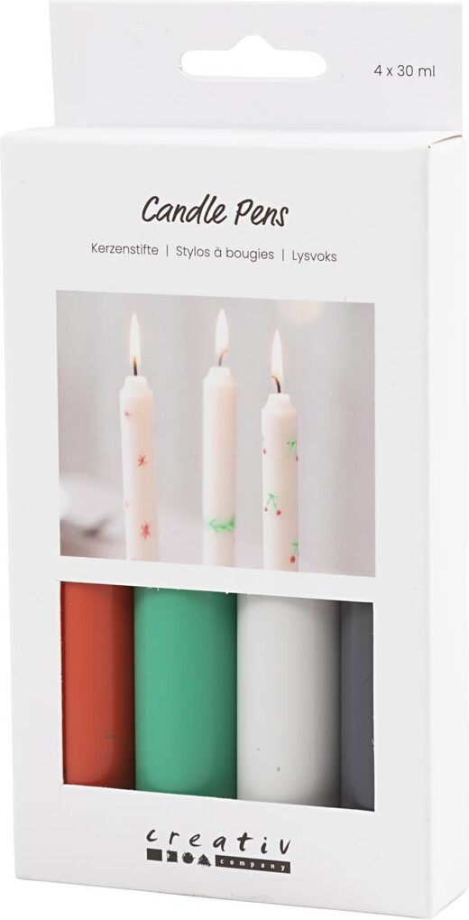 Lyspenne - Sort - Grøn - Lys Grå - Rød - 30 Ml 4 Pakker