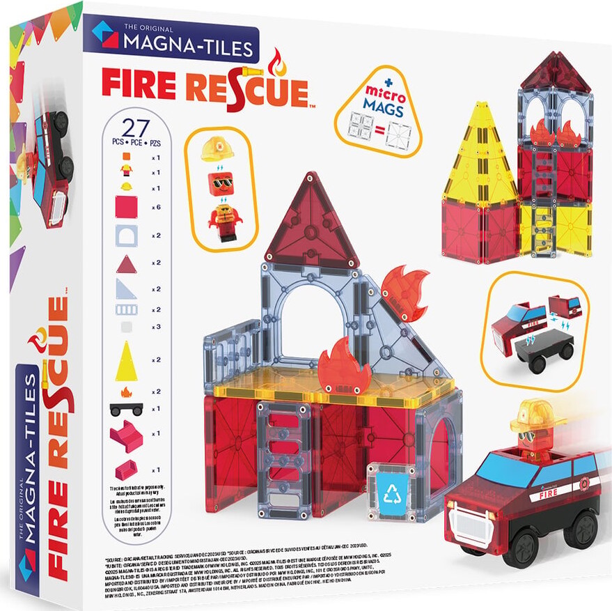 Magna-Tiles Brand Og Redningsstation Legesæt - 27 Dele