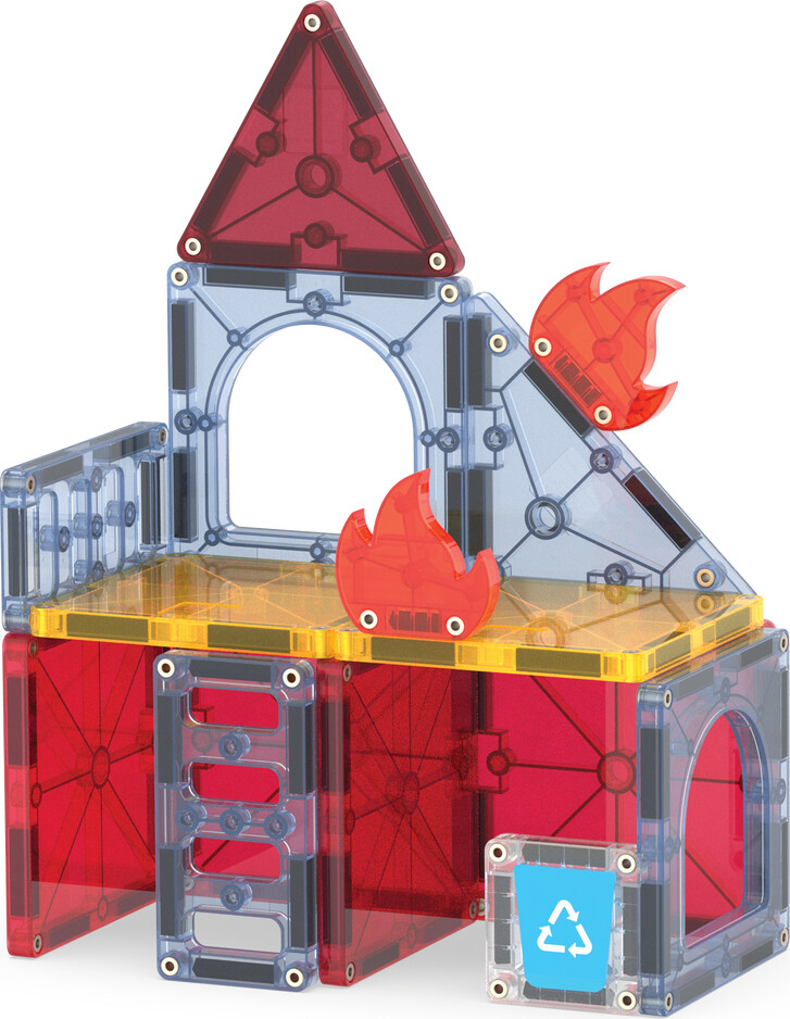 Magna-Tiles Brand Og Redningsstation Legesæt - 27 Dele