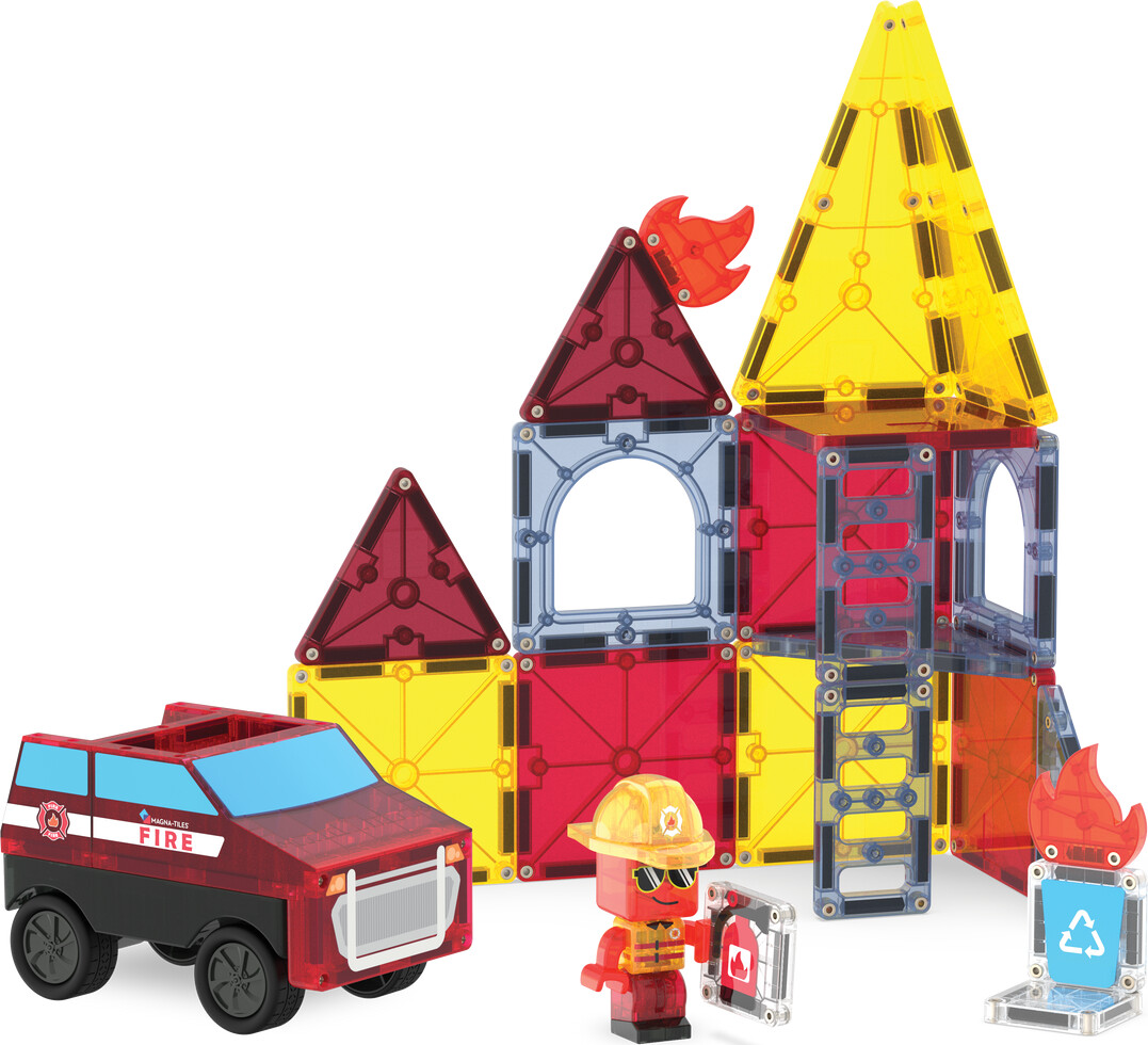 Magna-Tiles Brand Og Redningsstation Legesæt - 27 Dele