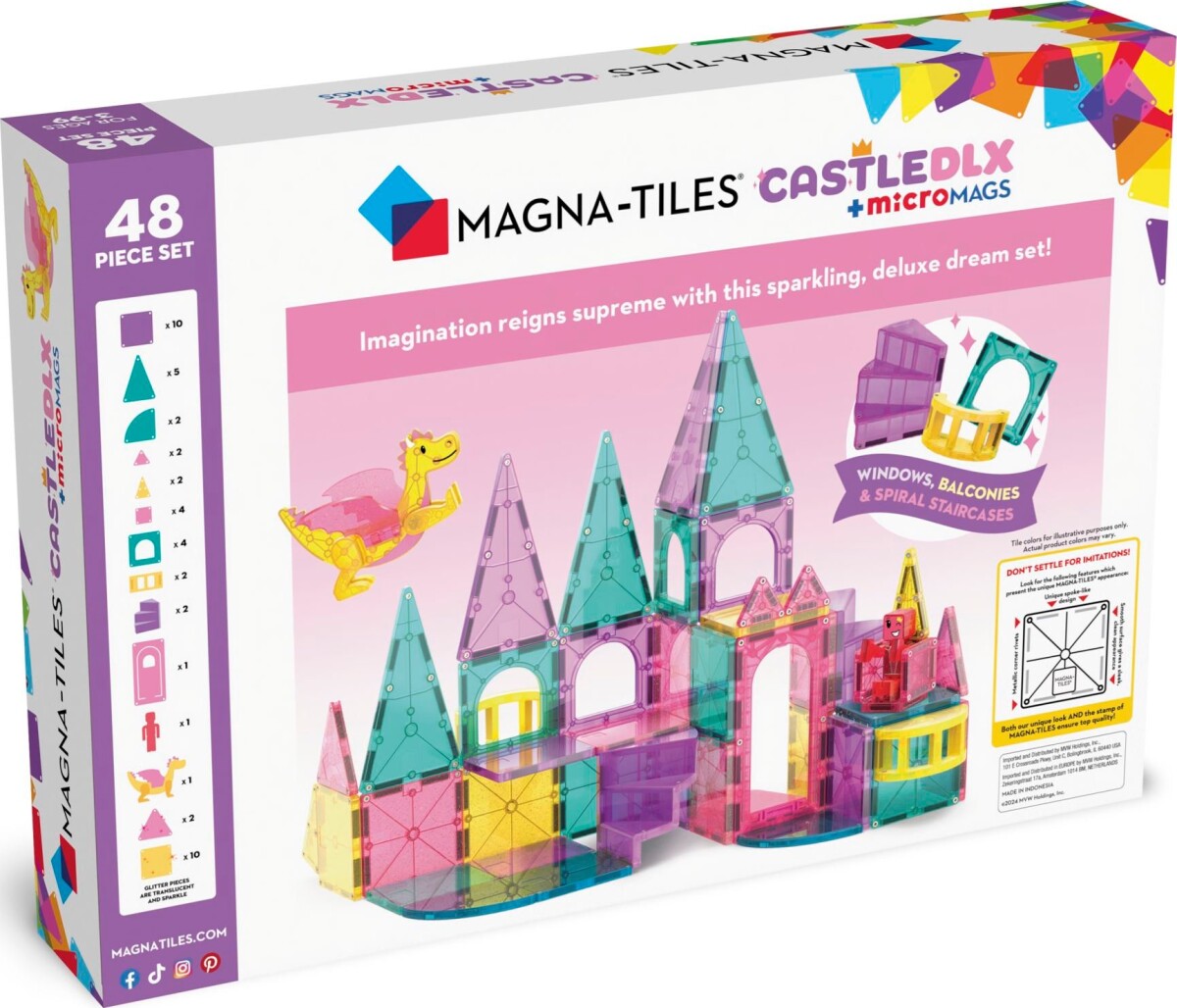 Magna-Tiles - Castle Dlx Micromags - Deluxe Slot - 48 Dele