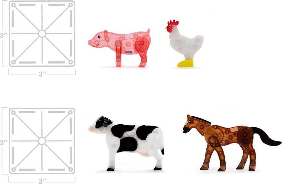 Magna-Tiles - Bondegård Med Dyr Magnetsæt - 25 Dele