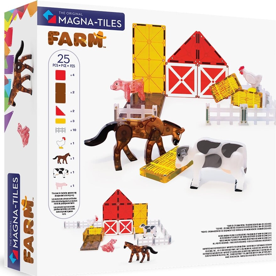 Magna-Tiles - Bondegård Med Dyr Magnetsæt - 25 Dele