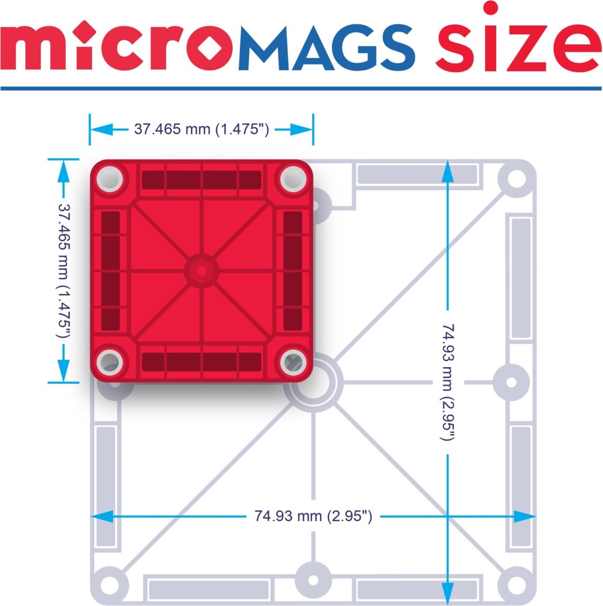 Magna-Tiles - Lær Tal Og Regning - 56 Micromags Dele