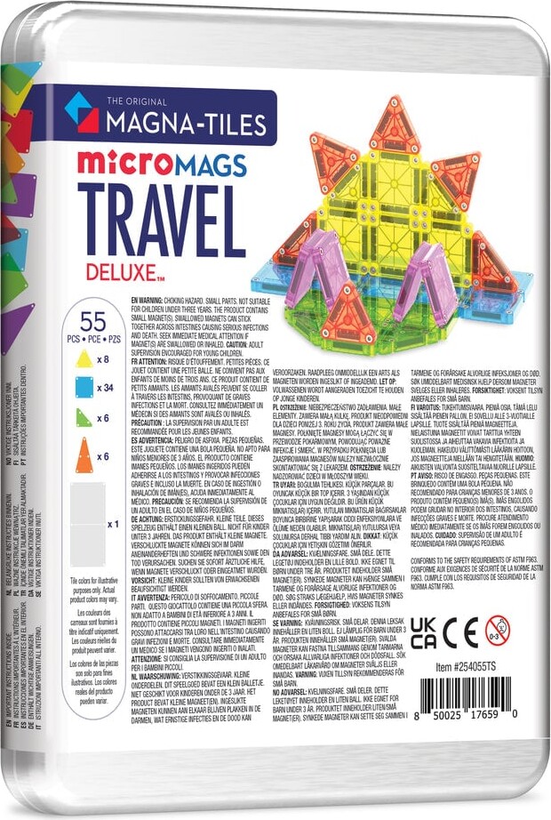 Magna-Tiles Micromags - Deluxe Rejsesæt I Æske - 55 Dele