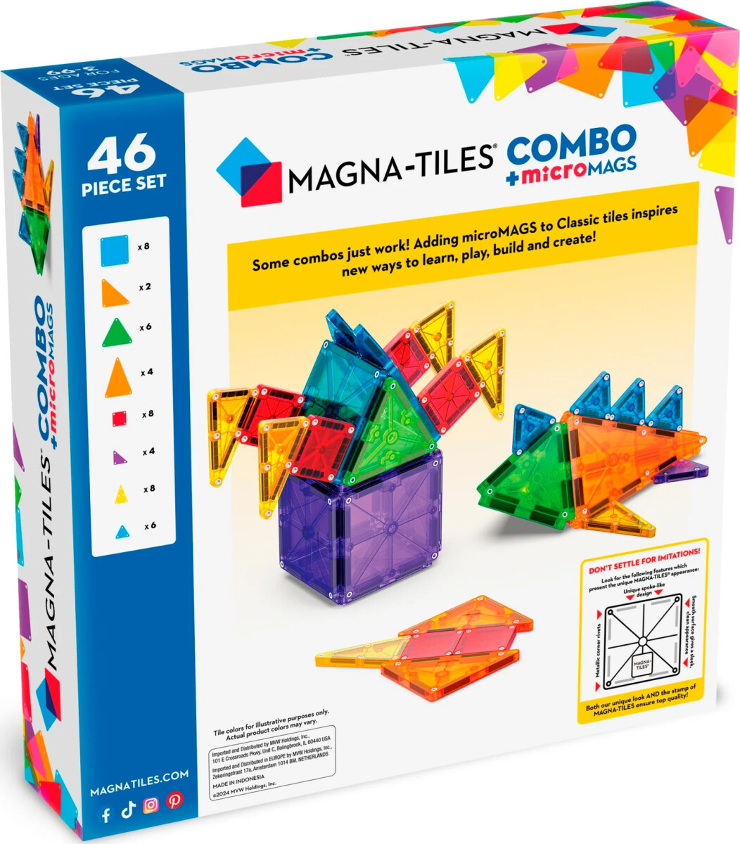 Magna-Tiles - Micromags Kombi Magnetsæt - 46 Dele
