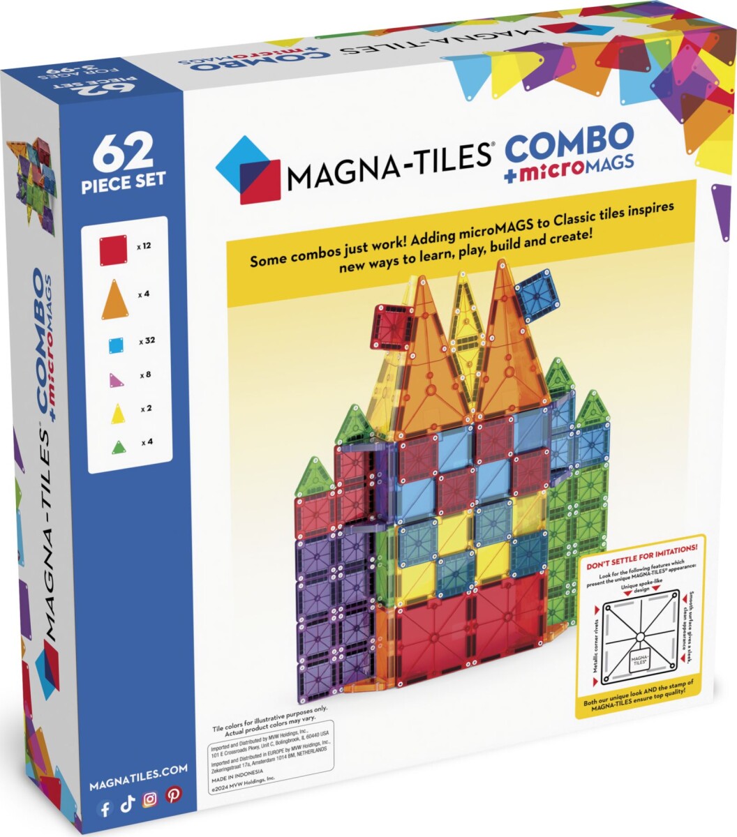 Magna-Tiles - Combo Micromags - 62 Dele