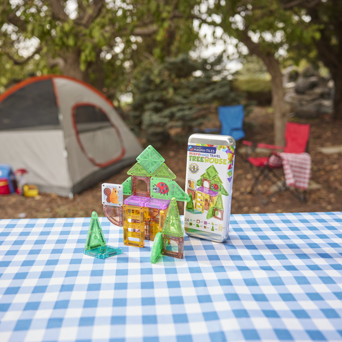 Magna Tiles - Micromags Treehouse Rejsesæt - 24 Dele