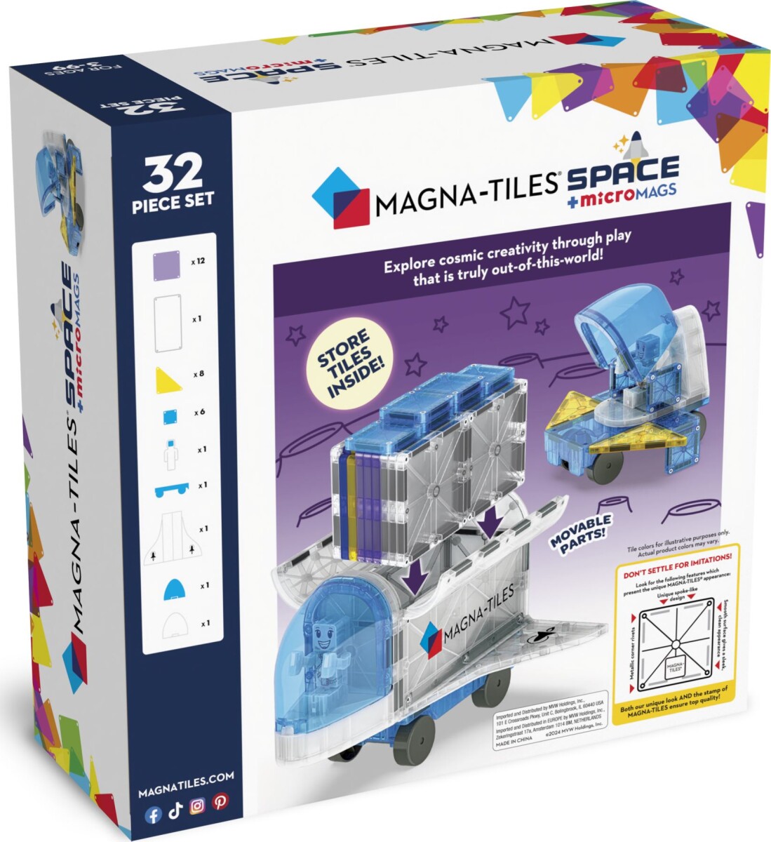 Magna-Tiles - Space - Rumraket - 32 Dele