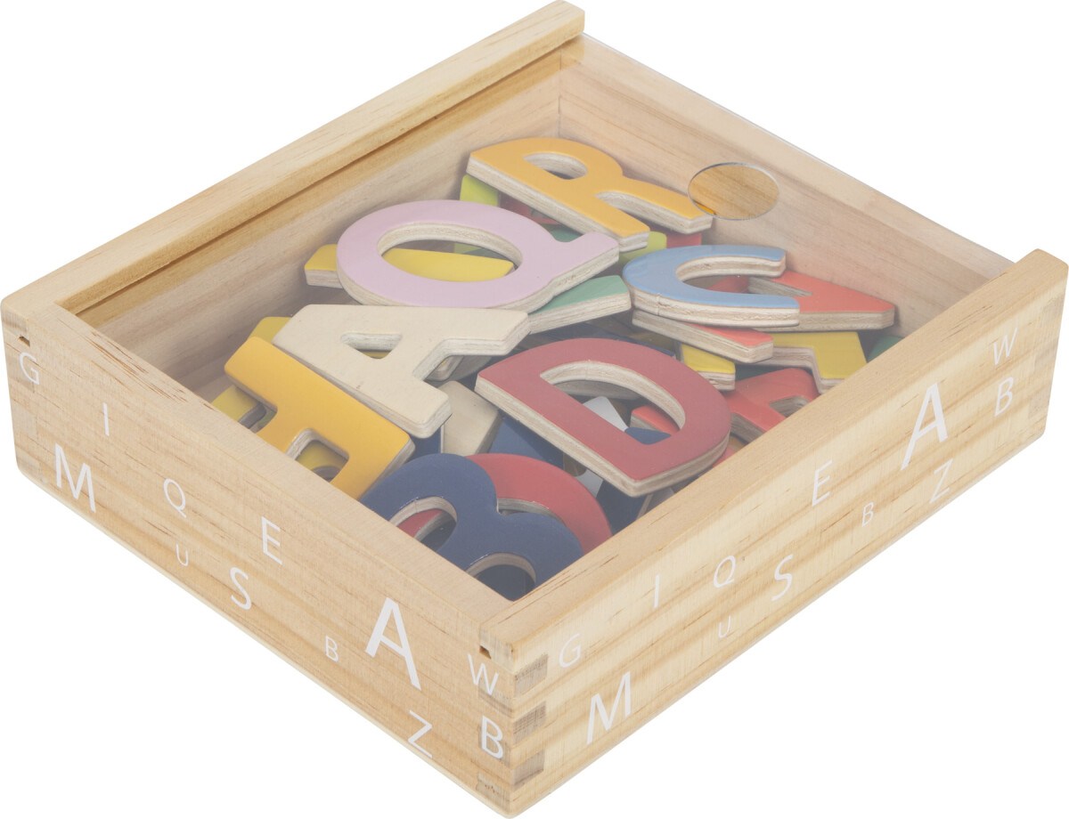 Magnet Bogstaver I Træ - Farvet - 37 Stk - Small Foot