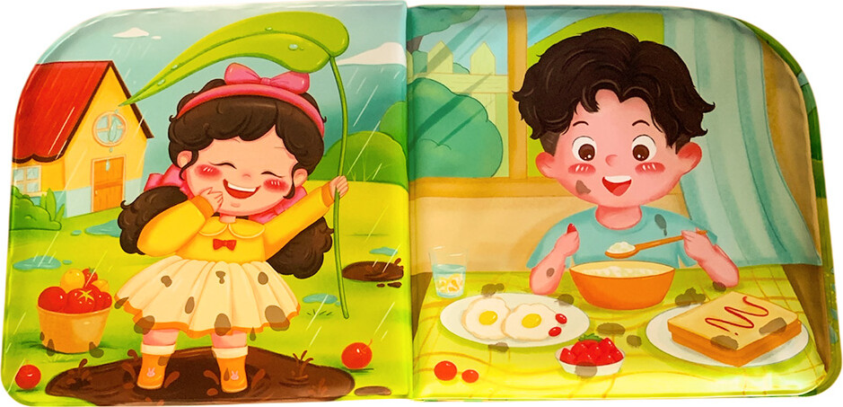 Magni - Badebog Med Farvlægning Glade Børn