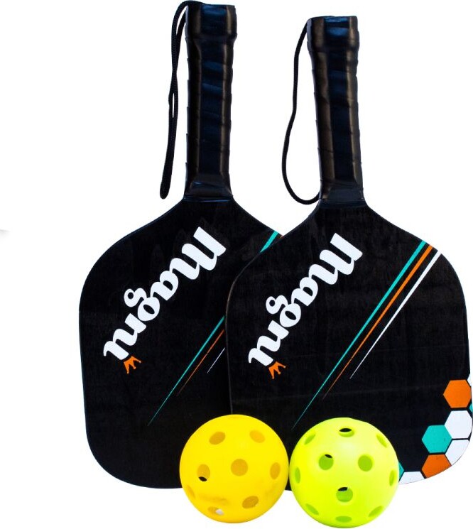 Magni - Pickleball Sæt - 2 Bat Og 2 Bolde I Net
