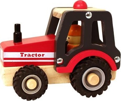 Magni - Traktor Legetøj I Træ - Rød