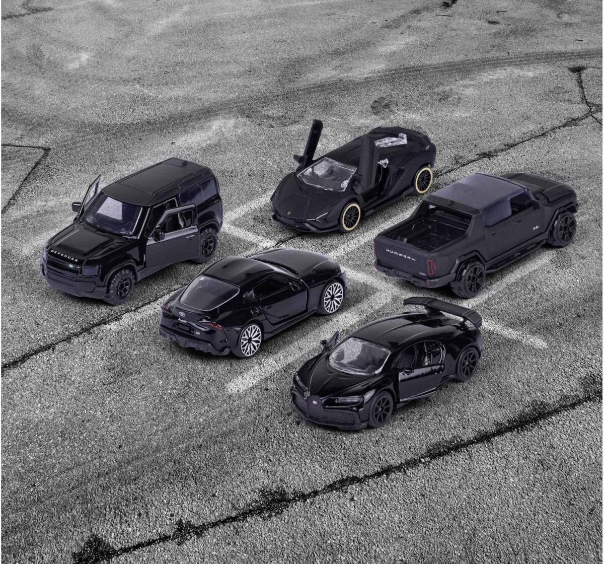 Majorette - Black Edition 5 Biler Gaveæske