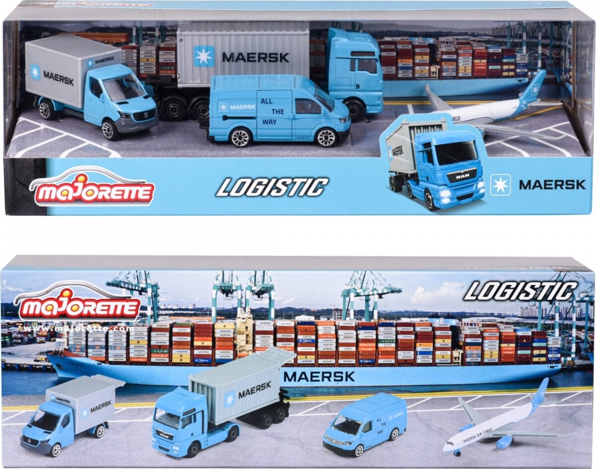 Majorette - Maersk Logistic Køretøjer Gaveæske - 4 Stk