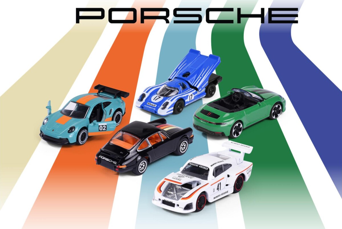 Majorette - Porsche 5 Stk Gaveæske