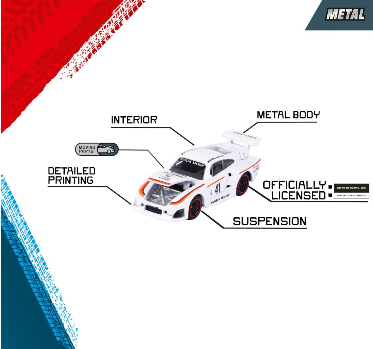 Majorette - Porsche 5 Stk Gaveæske