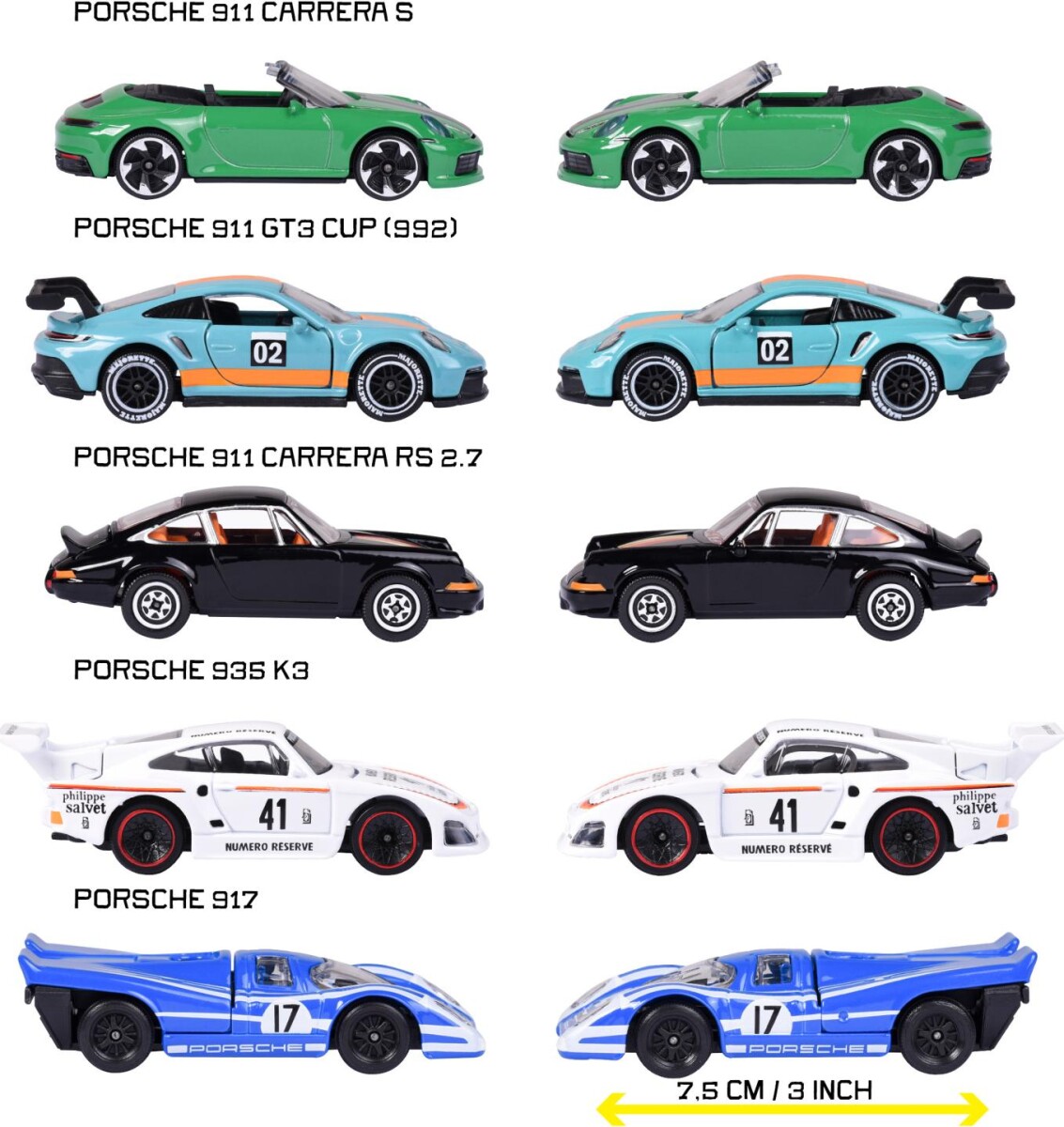 Majorette - Porsche 5 Stk Gaveæske