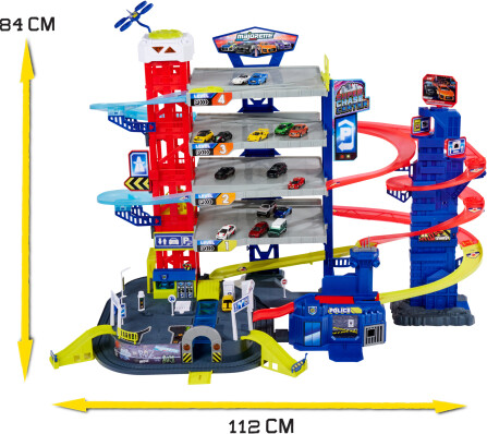 Majorette Super Chase Center Med 5 Biler