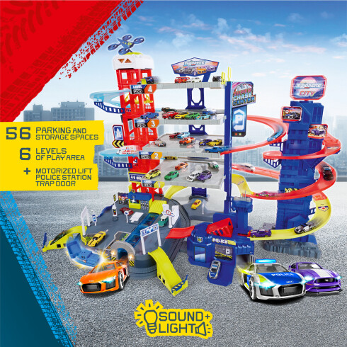 Majorette Super Chase Center Med 5 Biler