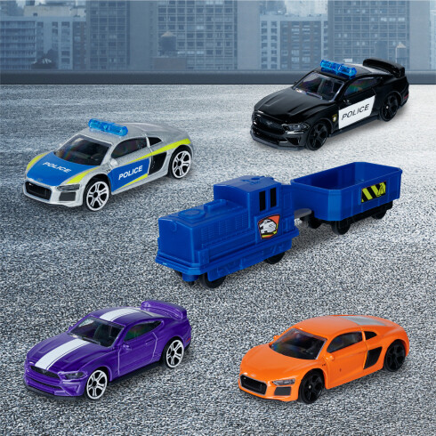 Majorette Super Chase Center Med 5 Biler