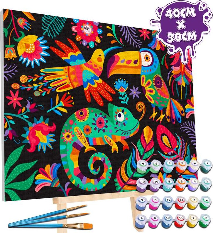Mal Efter Tal På Lærred - 30X40 Cm - Fiesta - Splat