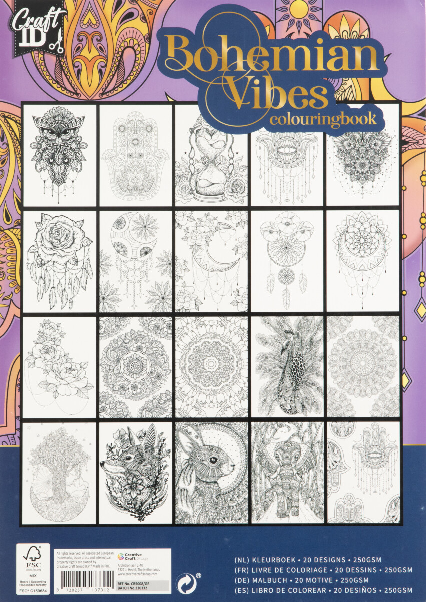 Malebog Til Voksne - A4 - 250 Gram - 20 Sider