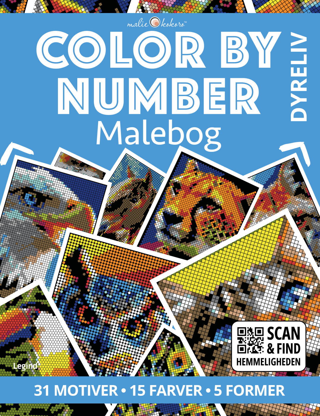 Malebog Color By Number - Dyreliv